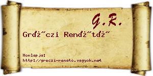Gréczi Renátó névjegykártya